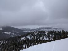 Cloudy skies and intermittent snow showers at 10 am