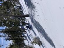 Roller balls from snow disturbed by snowmobiles