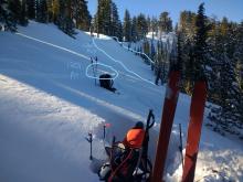 Today's snowpit site adjacent to 12/31 pit and 12/27 avalanche.