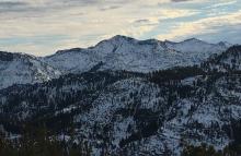 Avalanche on Dicks Peak viewed from Rubicon Peak on Dec 4.