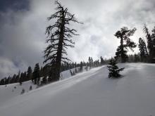 Blowing snow along surface