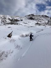 Ski cut windslab on 45 degree slope.