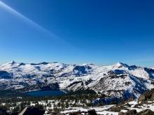 Looking west from near the Tallac summit at the Crystal Range. 