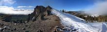 Snow cover vs bare ground on N vs S aspects at 8,200'.