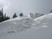 Cornice after ski cut.