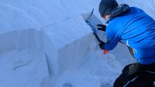 ECTN results while testing the hard wind slab on a wind-loaded test slope.