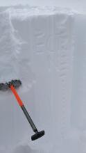 ECTN on a wind-loaded test slope near the summit of Hidden Peak