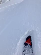 At the very top of Powderhouse there was minor cracking one the most wind loaded features.