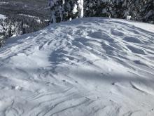 Wind texture at ridgetop