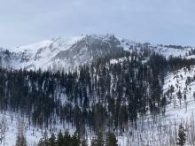 Blowing snow along Echo Peak