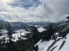 Broken skies on the Sierra crest early in the morning.