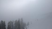 A cloud got stuck on Judah making it hard to see the larger avalanche paths.