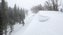 Minor blowing snow off of cornices.