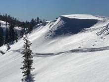 Previous small wind slab from cornice kick