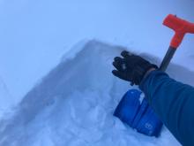 A semi supportable crust near the surface with a dusting of recent storm snow on top.