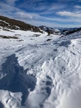 Large wind features along the ridge