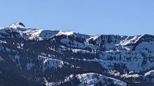 Icy surfaces gleaming in the sun on the Sierra Crest