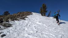 Dirt and rock starting so show in some places on the ridge. 