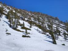 South aspects of Cathedral Peak melted out to unusable over the past two weeks.