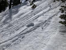 Skier triggered rollerballs and pinwheels in E to NE aspect terrain