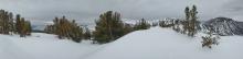 10:45 am cloud cover. Pano looking S-W-N from South Lake Tahoe to Mount Rose.