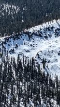 Wet snow avalanche between Stevens and  Waterhouse. 