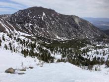 Snow coverage on different aspects with photo facing N.