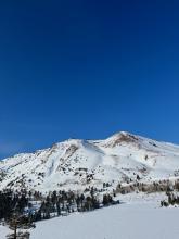 Looking across Red Lake at the SE slopes of Red Lake Peak