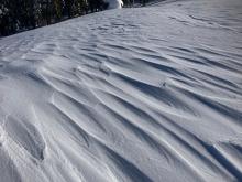 Wind scouring on Judah ridge near radio towers.