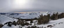 Building cloud cover over the Crystal Range.