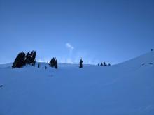 Some Light blowing snow on the Sierra Crest.