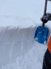 ~30cm down storm snow instability caused by needle crystals.