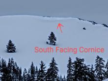 Unusual south facing cornice/wind roll