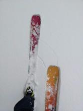 More cracking in the storm snow between my skis.