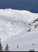 Natural avalanche on E aspect, on wind loaded shoulder. 