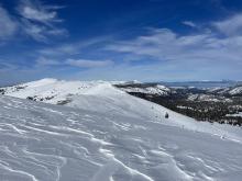 Wind effected snow at Ridgeline @ 9400'