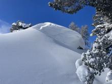 Large cornice development near and above tree line.