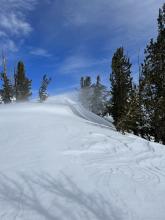 Snow transport near "rabbit ears" wind out of NW depositing snow on SE