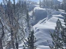 Overhanging Cornice development on East facing slope.