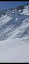 Unintentional skier triggered avalanches.