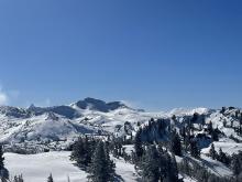 Large banners of snow off of Dick's peak.